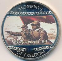 Libéria 2004. 10$ "Szabadság pillanatai-A sztálingrádi csata 1943." multicolor tanúsítvánnyal T:PP ujjlenyomatos Liberia 2004. 10 Dollars "Moments of Freedom-The siege of Stalingrad 1943." multicolor with certificate C:PP fingerprint