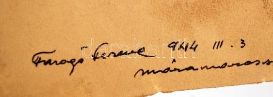 Faragó Ferenc (?-?): Katona portré. Vegyes technika, papír, jelzett, 30x22 cm