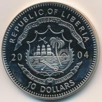 Libéria 2004. 10$ "Szabadság pillanatai-Ember a holdon 1969." multicolor tanúsítvánnyal T:...