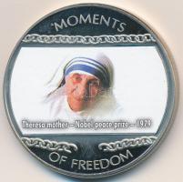 Libéria 2004. 10$ "Szabadság pillanatai-Teréz anya (Nobel-békedíj) 1979" multicolor tanúsítvánnyal T:PP ujjlenyomatos Liberia 2004. 10 Dollars "Moments of Freedom-Theresa mother-Nobel peace price 1979" multicolor with certificate C:PP fingerprint