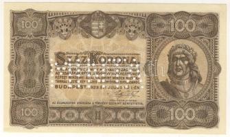 1923. 100K "MINTA" lyukasztással T:I