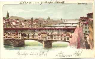 1899 (Vorläufer) Firenze, Florence, Florenz; Ponte Vecchio / 'The old bridge', Emil Storch Verlag Serie IV., litho