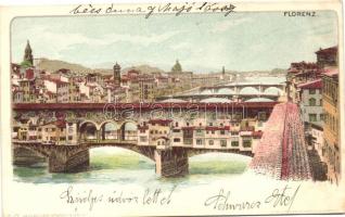 1899 Firenze, Florence, Florenz; Ponte Vecchio / &#039;The old bridge&#039;, Emil Storch Verlag Serie IV., litho