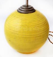 Gorka Géza (1894-1971): Asztali lámpa, repesztett mázas, jelzett, a fém szerelék sérült, hiányos nád...