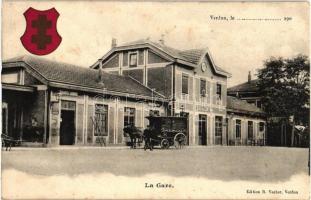 Verdun, La Gare / railway station, coat of arms