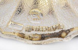 Jelzett, ezüstözött kis váza. m: 20 cm