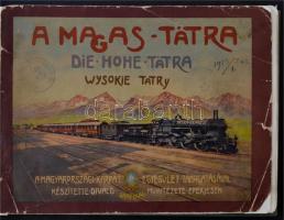 1913 A Magas Tátra - Die Hohe Tatra - Wysokie Tatry. A Magyarországi Kárpát Egyesület támogatásával. Készítette Divald műintézete Eperjesen. A fürdők szövegét írta: Szlávik Mátyás. Három nyelvű: Magyar, német és szlovák bevezetőkkel és képaláírásokkal. Eperjes, [1913.] Magyarországi Kárpát Egyesület - Divald Grafikai Műintézet. Fürdők, nyaraló telepek, üdülő helyek, menházak ismertetése szövegben és képekben. Lapszámozáson belül Divald Károly 27 egész oldalas fényképfelvételével. Modern egészvászon kötésben, az első néhány oldalva ragasztott, egyébként szép állapotban. pp.:127, 23x31cm