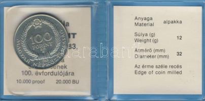 1983. 100Ft "Czóbel" T:BU Eredeti tokban, tanúsítvánnyal!