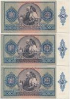 1941. 20P (3x) sorszámkövetők T:I-,III szép papír