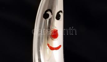 Régi, üveg karácsonyfadísz, festett, gyűjtői darab,  cca 9cm