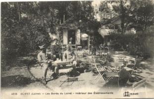 Olivet, Les Bords du Loiret, Intérieur des Établissements / at the border of Loiret Department, restaurant garden interior, soldiers (EB)