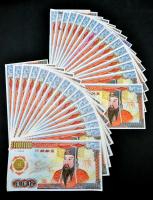 Kína nagyalakú égetési pénz 40db 1.000.000.000 névértékben T:I-III több szakadással
China large hel...