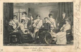 Heidelberg, Damen-Orchester, Direkt. B. Böhm / Woman orchestra with instruments (EK)