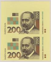 Horvátország 1993. 200K párban fázis, csak előlapi nyomat, felső két sarkos ívszél T:I