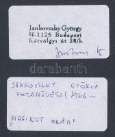 1984 Jankovszky György(1946-): Maginot Erőd, feliratozva, aláírt, pecséttel jelzett, kartonra kasíro...