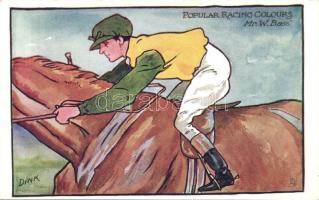 Popular Racing Colours, Mr. W. Bass, Raphael Tuck & Sons Oilette 64900. s: Dink