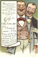 Two laughing gentlemen, greeting card, E.B. & C.i.B. S. 9035. litho