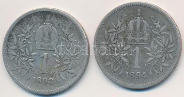 Ausztria 1893-1894. 1K Ag "Ferenc József" (2x) T:2-,3
Austria 1893-1894. 1 Corona Ag &quo...