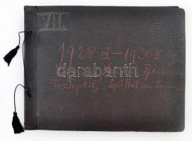 1928-1930  Családi fotóalbum 182 db többnyire 9x12 cm-es fotóval: Tátra, Trencsén, Pöstyén, Budapest...