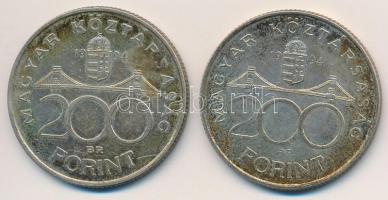 1994. 200Ft Ag "Deák" (2x) T:2,2- patina