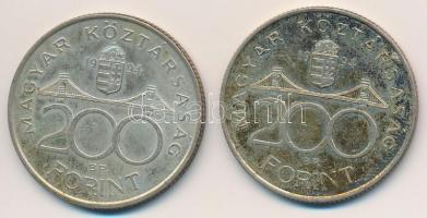 1994. 200Ft Ag "Deák" (2x) T:2,2- patina