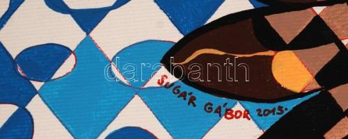 Sugár Gábor (1976- ): Réti sas. Akril, vászon, jelzett, 70×50 cm