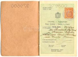 1930 A Magyar Királyság által kiállított útlevél fénykép nélkül / Hungarian passport