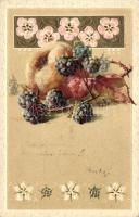 Fruit still life, litho, Emb. (EK)