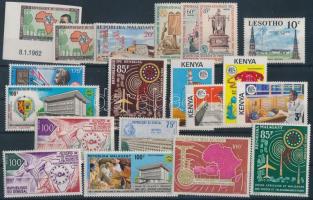 Afrikai országok 1962-1976 Kommunikáció 20 klf bélyeg közte sor + vágott, African countries 1962-1976 Communication 20 stamps + imperforated