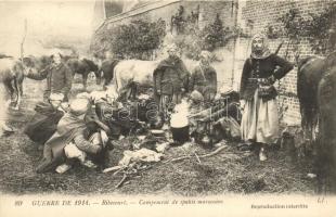 Ribecourt, Campement de spahis marocains / Moroccon Spahi soldiers, Ribecourt, marokkói szpáhi katonák tábora
