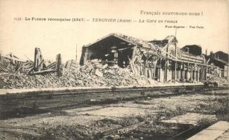 1917 Tergnier, La Gare en ruines / destroyed railway stations, ruins