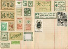 80db Esperanto levélzáró füzetbe ragasztva/ragadva