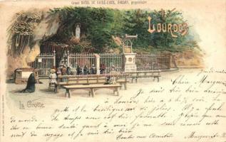 1898 Lourdes, La Grotte, B. Sirven litho (EK)