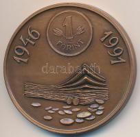 1991. &quot;1946-1991. Magyarország-Székesfehérvár&quot; Br emlékérem (42mm) szignózott T:1-