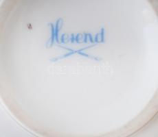 Herendi virág mintás ékszeres doboz, kézzel festett, jelzett, hibátlan, m:4 cm, d:7 cm