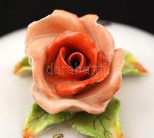 Herendi Viktória mintás doboz, kézzel festett, jelzett, hibátlan, m:10 cm, d:11 cm