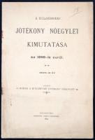 1899 A Kolozsvári Jótékony Nőegylet kimutatása, pp.:18, 22x15cm