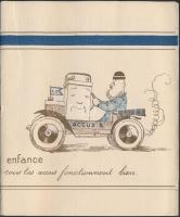 cca 1910 Automobil akkumulátor reklámnyomtatvány képekkel / French automobile battery comercial 10 k...