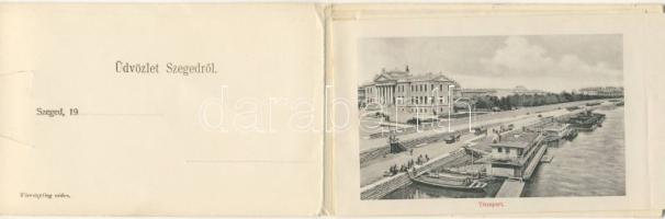 1900 Szeged éleporello nyomtatvány 6 képpel benne zsinagóga