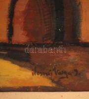 Ilosvai jelzéssel: Pár az épület előtt. Tempera, papír, üvegezett keretben, 33×50 cm