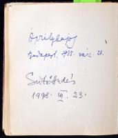 cca 1930-80 Autogram-füzet számos magyar és néhány külföldi híresség, művész aláírásával, aláírt név...