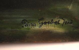 Paizs jelzéssel: Káin és Ábel. Olaj, vászon, 80×60 cm