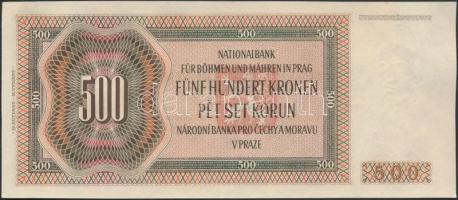 Német 3. Birodalom / Cseh-Morva Protektorátus 1942. 500K 2. kiadás T:I,I- apró sarokhajlás és kopás ...