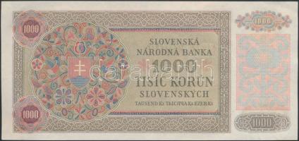 Szlovákia 1940. 1000K T:II szép papír 
Slovakia 1940. 1000 Korun C:XF nice paper 
Krause 13