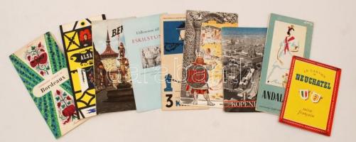 9 db külföldi képes utazási nyomtatvány az 1950-es évekből / 9 picture tourist guides from the 1950s