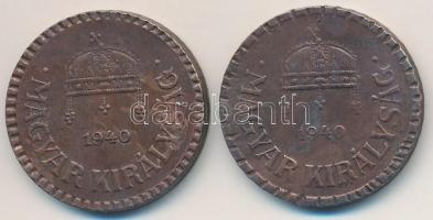 1940. 2f Fe (2x) változó recés és támpéldány T:2