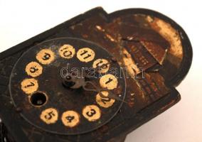 XIX. sz. vége: Antik mini fali ingaóra, működő szerkezettel, ingával, kulccsal / Vintage wall clock ...