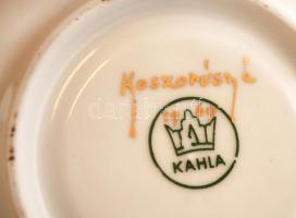 Kahla Koszorusné féle mokkás csésze, kézzel festett, jelzett, hibátlan