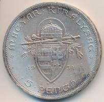 1938. 5P Ag "Szent István" T:2- patina, ph