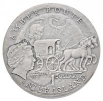 Niue 2011. 1$ Ag "Borostyánút / Carnuntum" borostyán darabbal (28,68g/0.925/38mm) T:BU
Ni...
